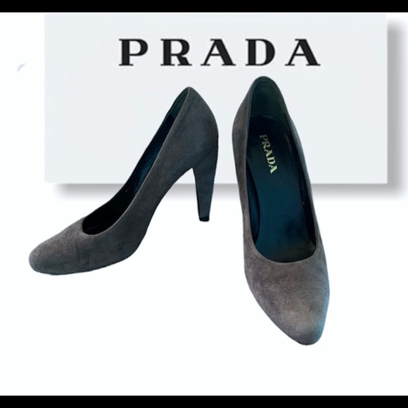 Prada charcoal grey curve arc pumps - Picture 5 of 10